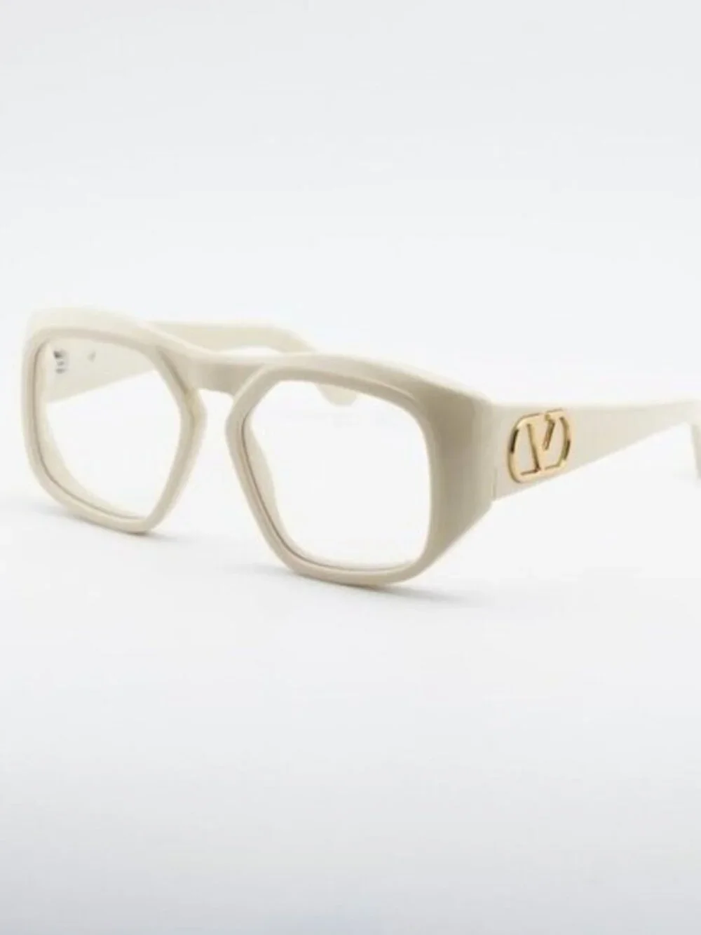 Valentino VLX-179C Eyeglasses White/Gold 55mm Square Frame